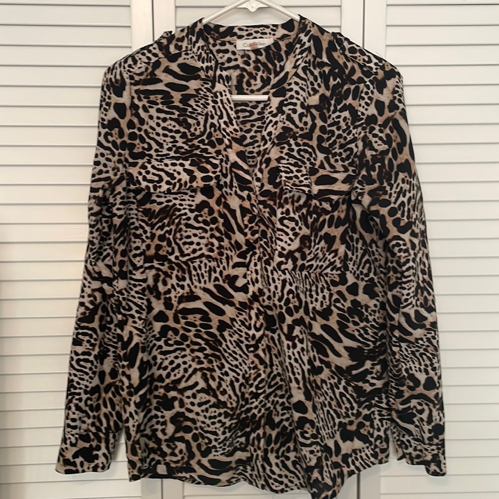 Calvin Klein leopard print button down